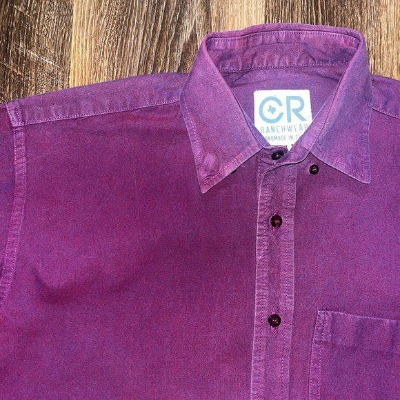 CR RANCHWEAR Mens Deep Purple Long Sleeve Button Down - Picture 2 of 3